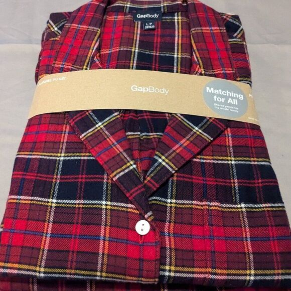 Gap Body Flannel PJ Set Large Petite 100% Cotton  NWT - Picture 7 of 11